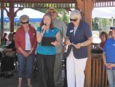 Library Trainer Crystal Schimpf gives a speech at the Miliken PCC launch