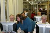 Laurie Steidle teaches online job search techniques at a public library