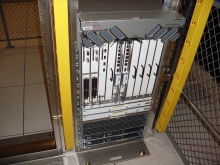 One of the project’s broadband routers located in the Tampa data center